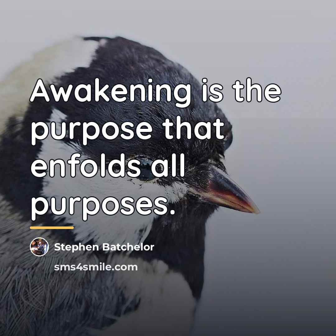 “Awakening is the purpose that enfolds all purposes.…” quote by Stephen Batchelor