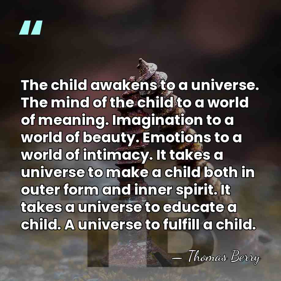 The child awakens to a universe. The mind of the child to&hellip; - Thomas Berry