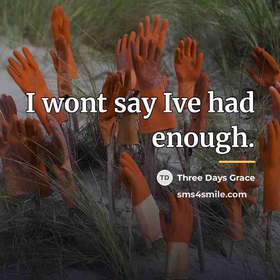 “I wont say Ive had enough.…” quote by Three Days Grace