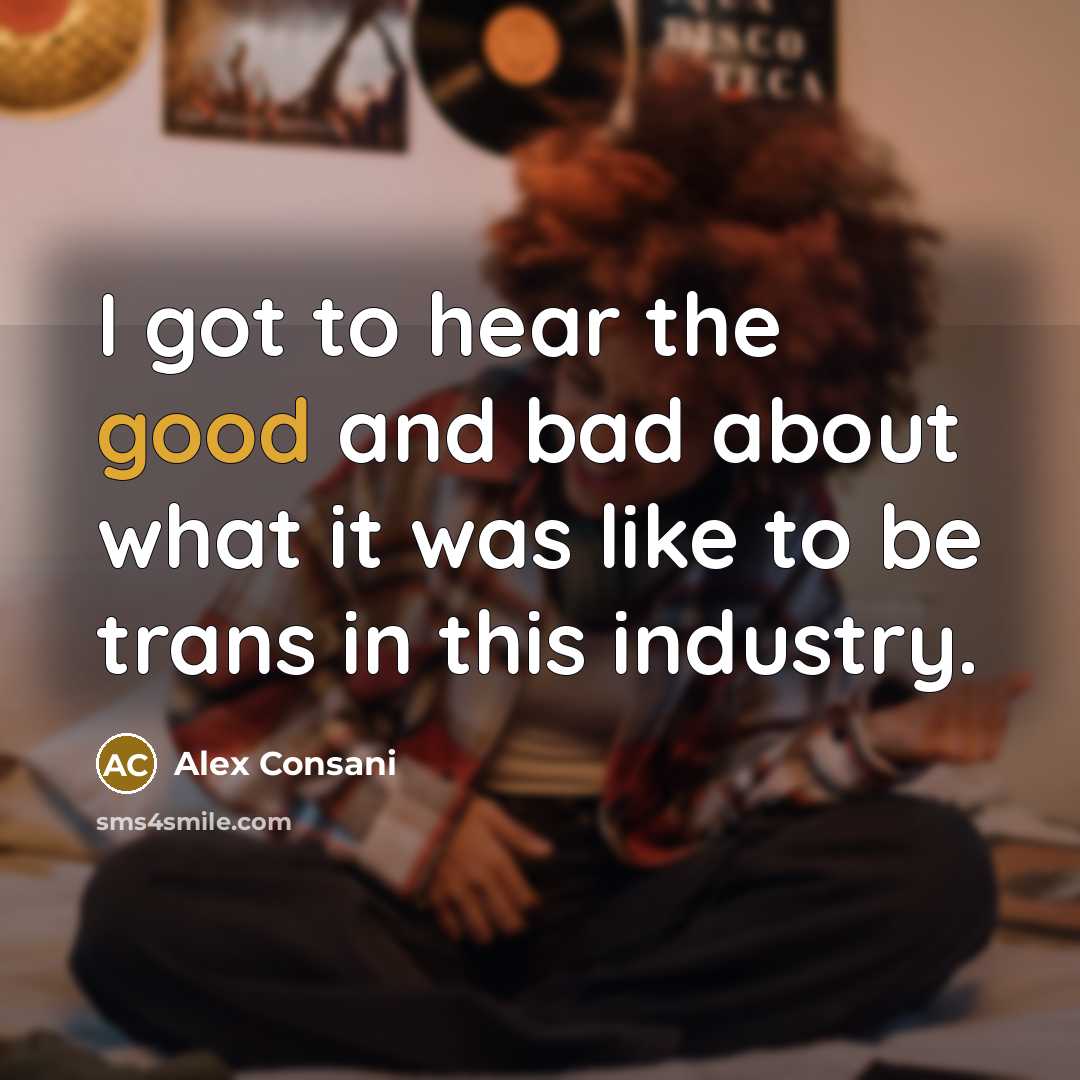 “I got to hear the good and bad about what…” quote by Alex Consani