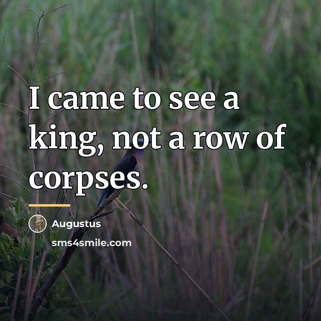 “I came to see a king, not a row of…” quote by Augustus