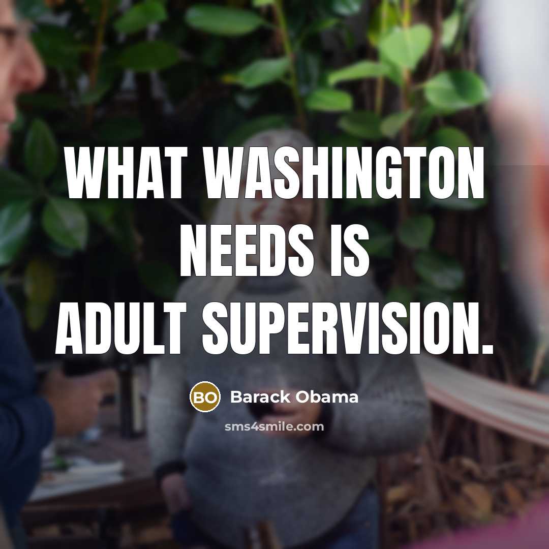 “What Washington needs is adult supervision.…” quote by Barack Obama