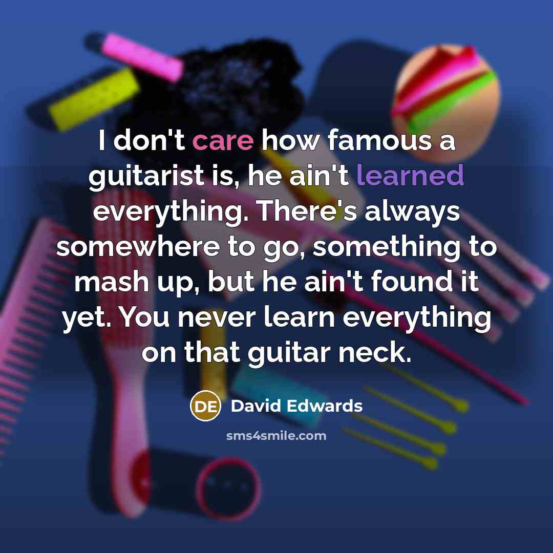 “I don't care how famous a guitarist is, he ain't…” quote by David Edwards