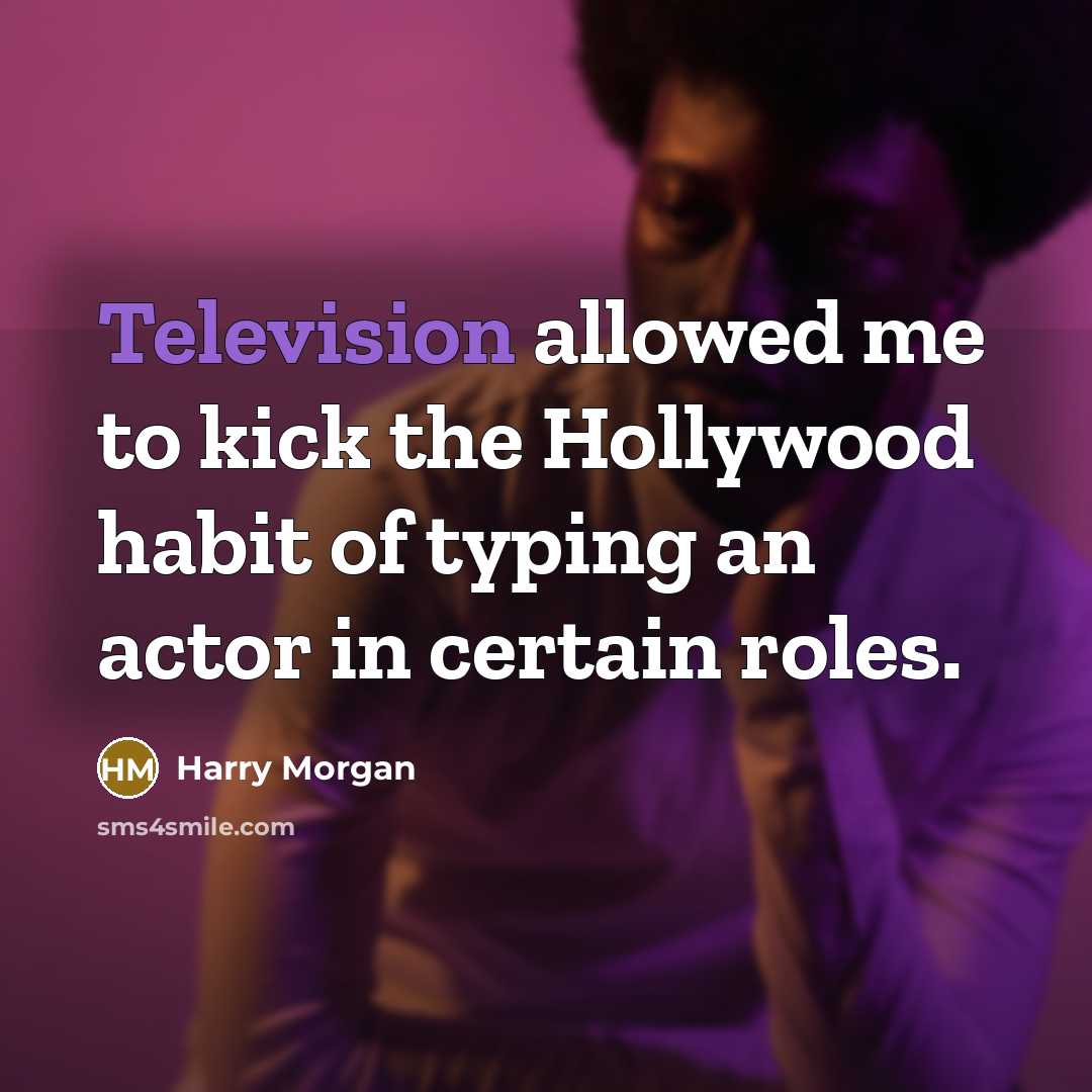 “Television allowed me to kick the Hollywood habit of typing an actor in certain roles.” quote by Harry Morgan