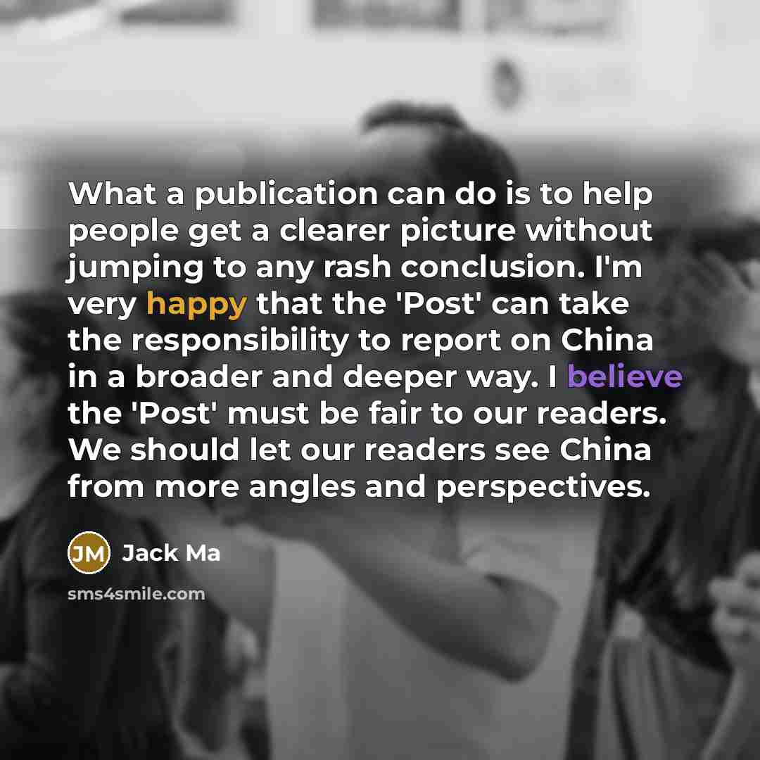 “What a publication can do is to help people get…” quote by Jack Ma