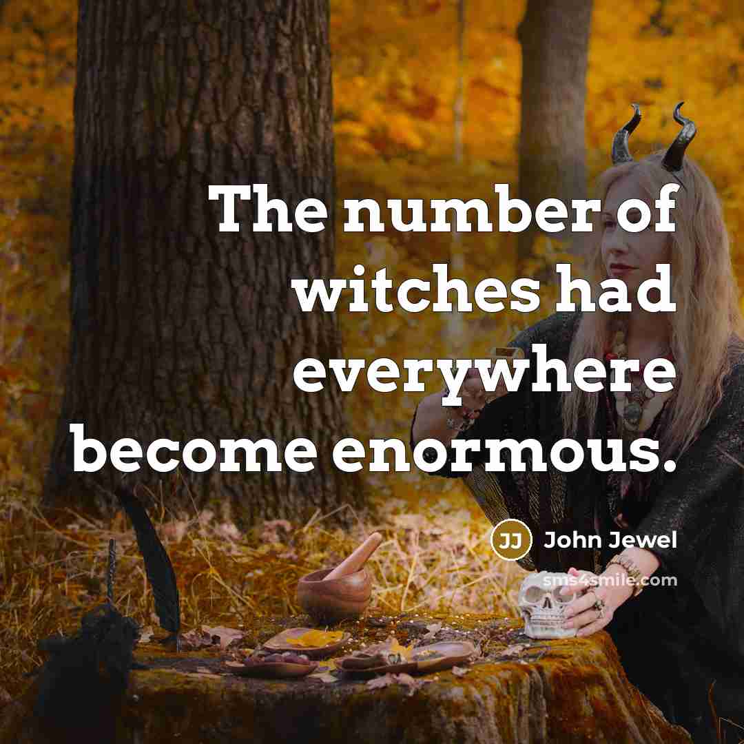 “The number of witches had everywhere become enormous.…” quote by John Jewel