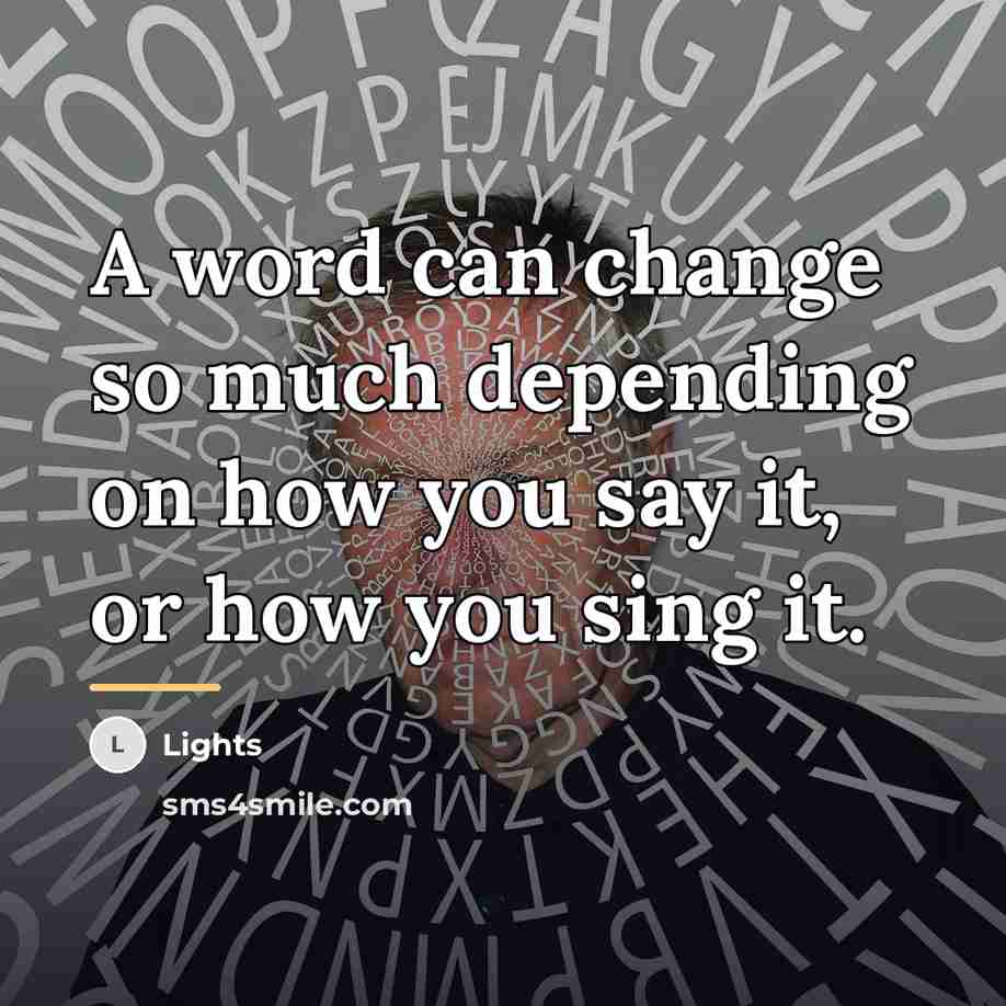 “A word can change so much depending on how you…” quote by Lights