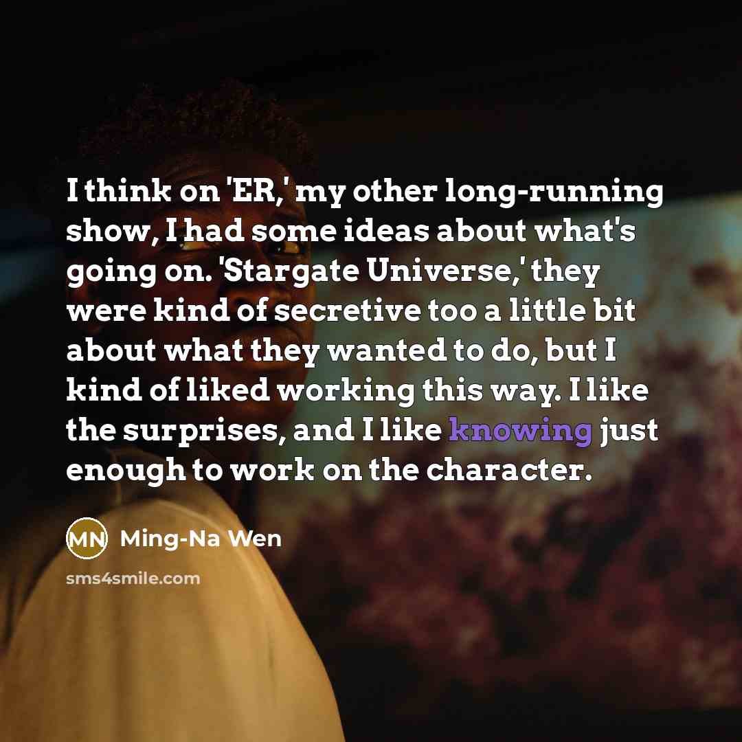 “I think on 'ER,' my other long-running show, I had…” quote by Ming-Na Wen