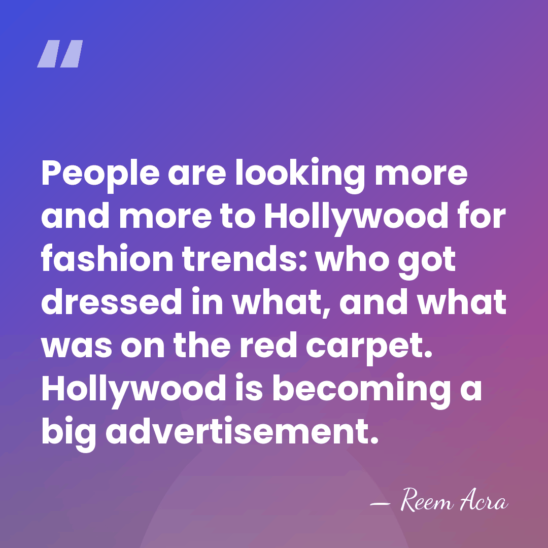 People are looking more and more to Hollywood for fashion trends: who&hellip; - Reem Acra