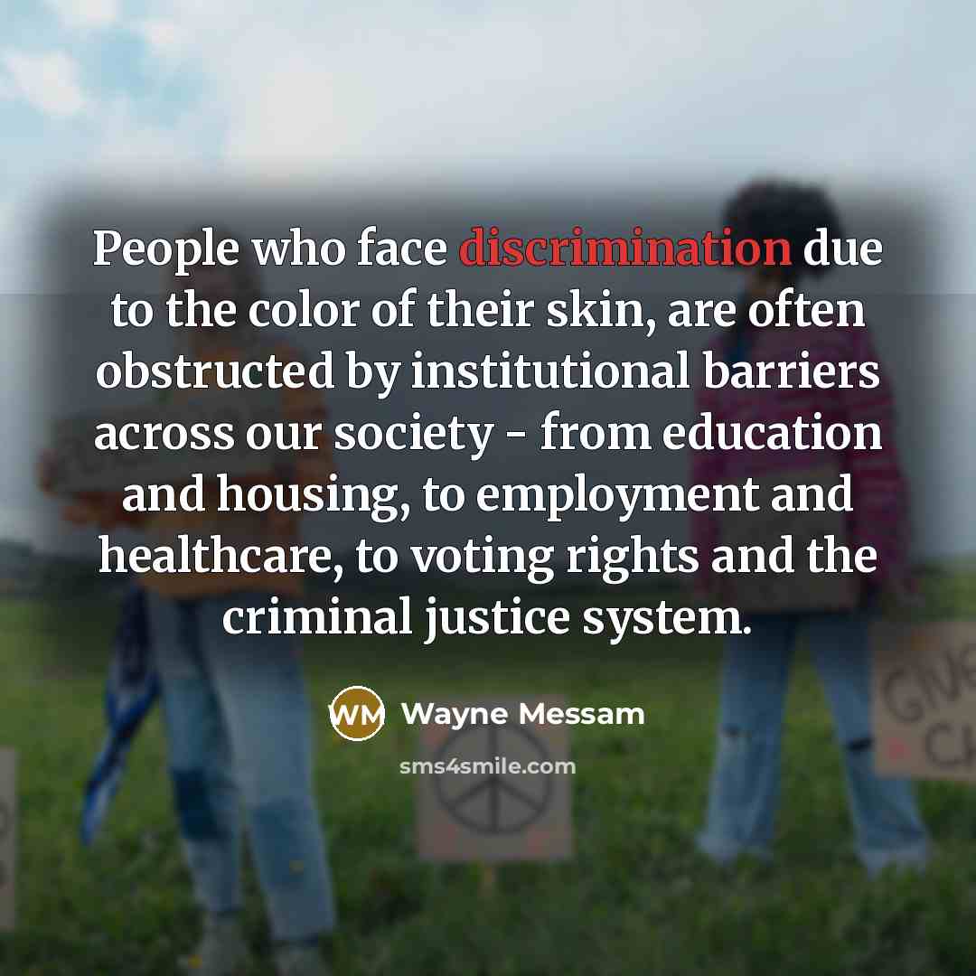 “People who face discrimination due to the color of their…” quote by Wayne Messam