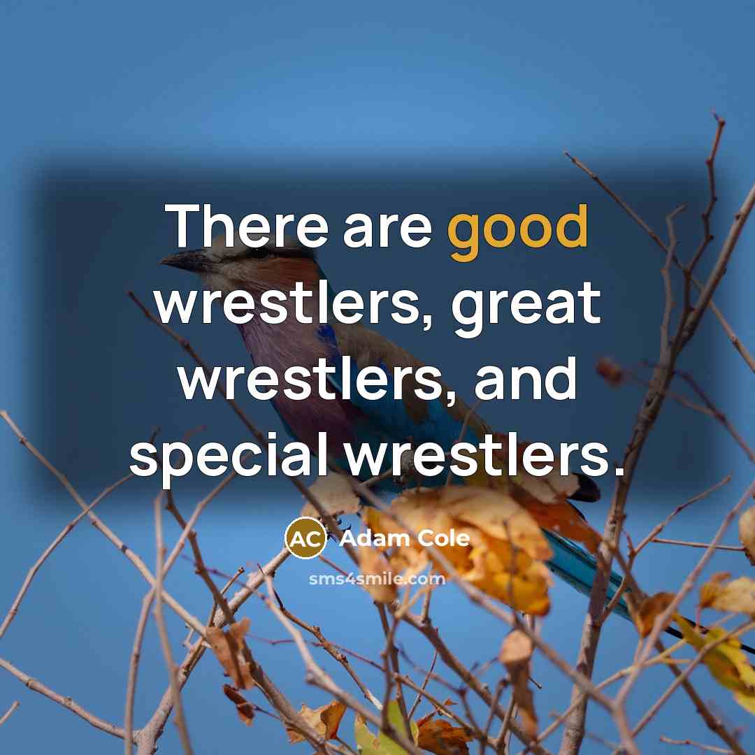 “There are good wrestlers, great wrestlers, and special wrestlers.…” quote by Adam Cole
