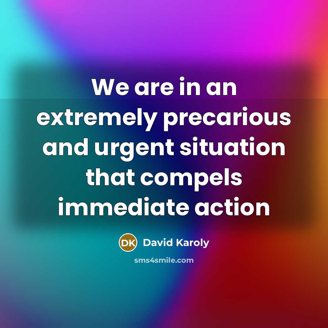 “We are in an extremely precarious and urgent situation that compels immediate action” quote by David Karoly