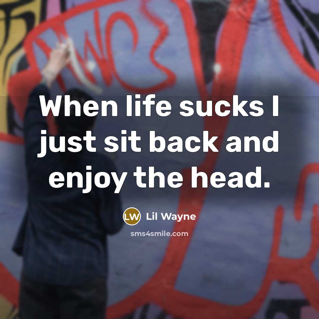 “When life sucks I just sit back and enjoy the…” quote by Lil Wayne