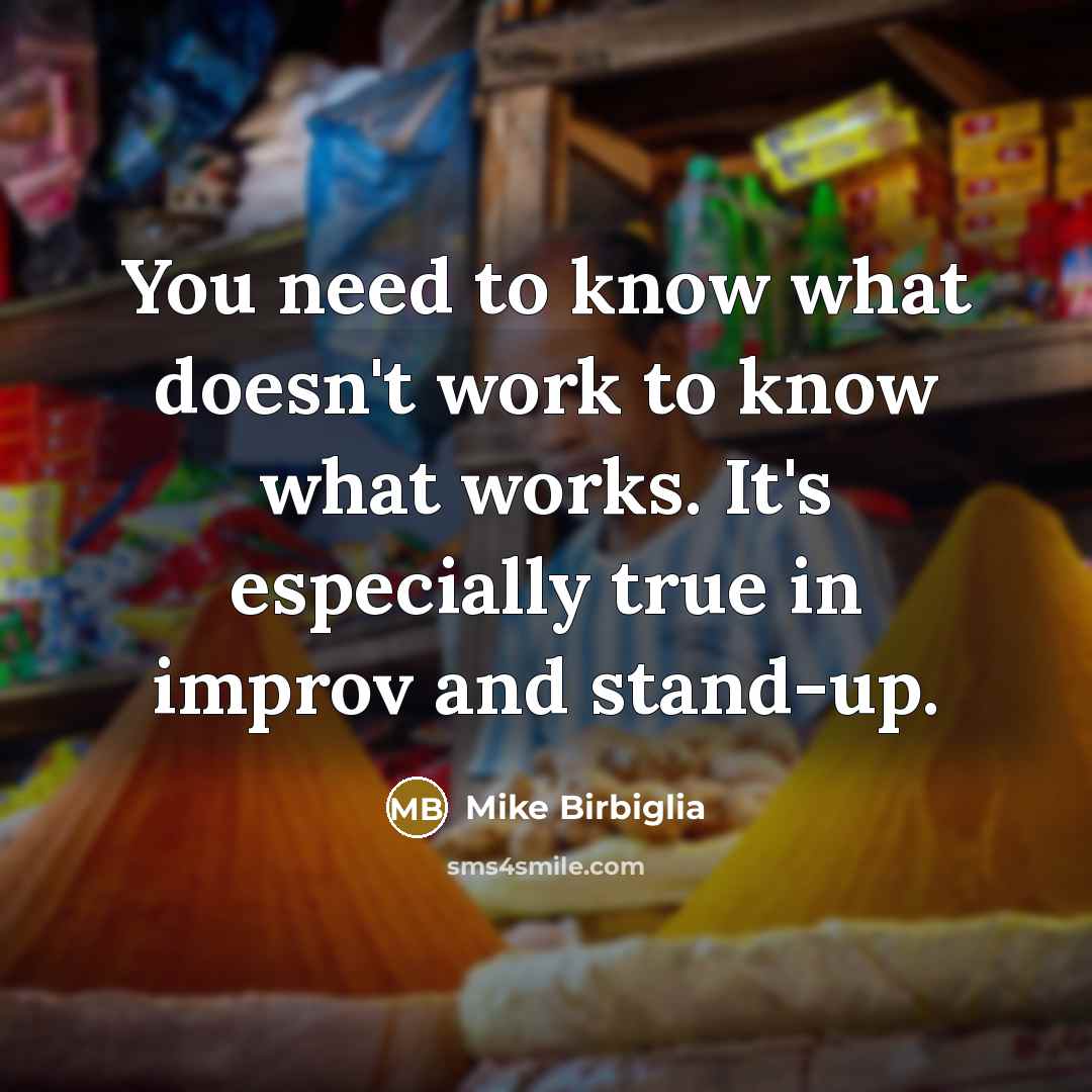 “You need to know what doesn't work to know what…” quote by Mike Birbiglia