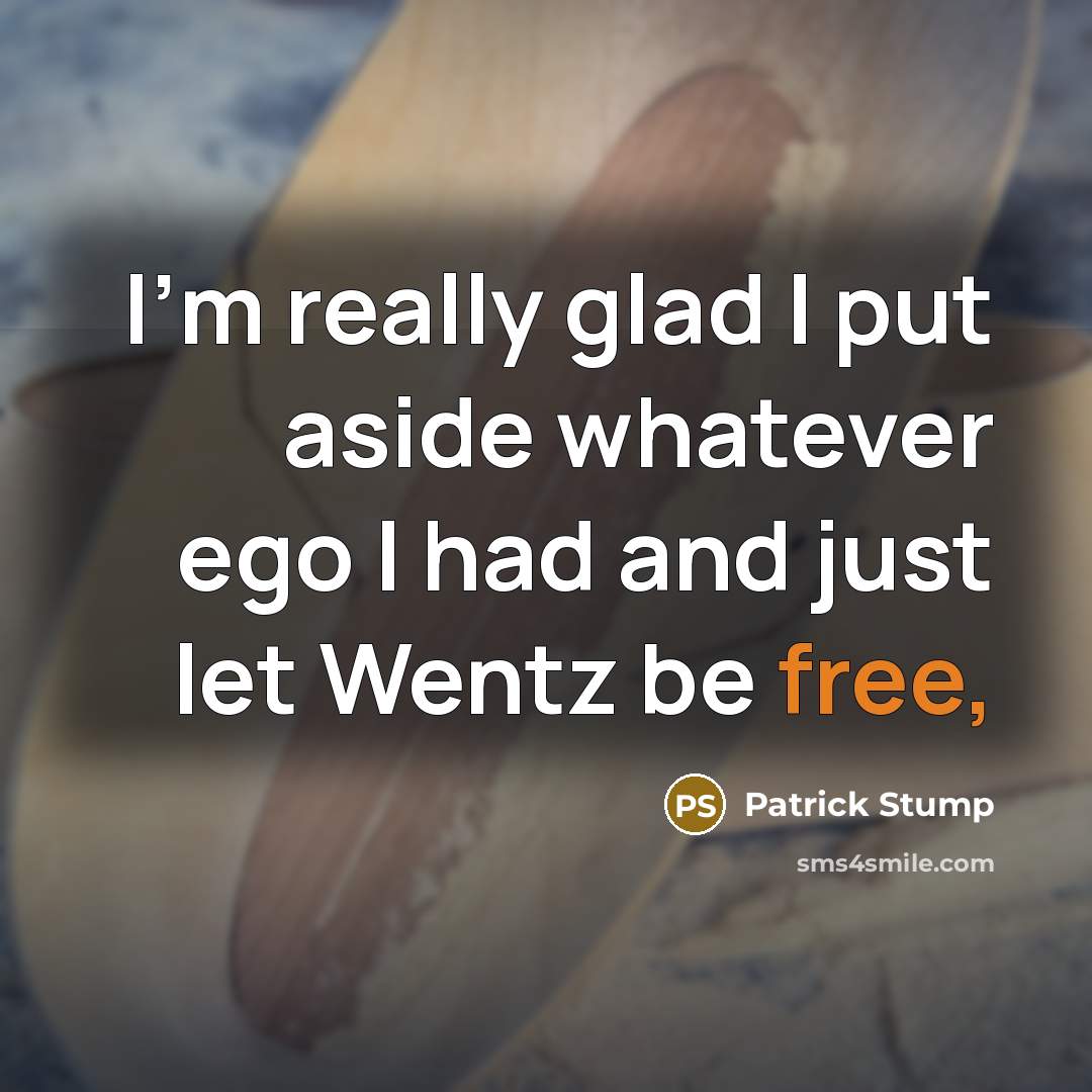 “I'm really glad I put aside whatever ego I had and just let Wentz be free,” quote by Patrick Stump