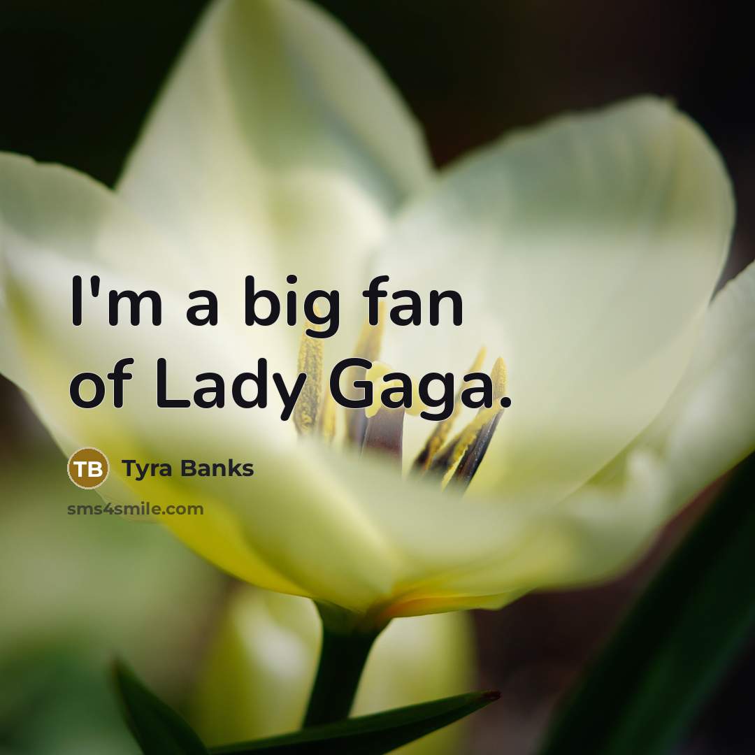 “I'm a big fan of Lady Gaga.…” quote by Tyra Banks