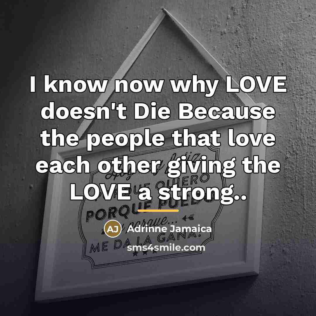 “I know now why LOVE doesn't Die Because the people…” quote by Anonymous