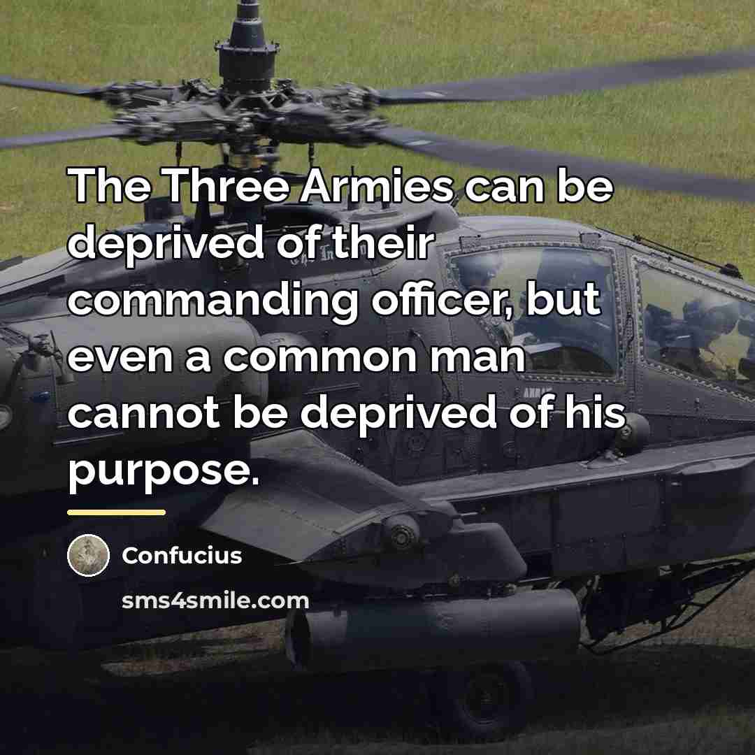 “The Three Armies can be deprived of their commanding officer,…” quote by Confucius