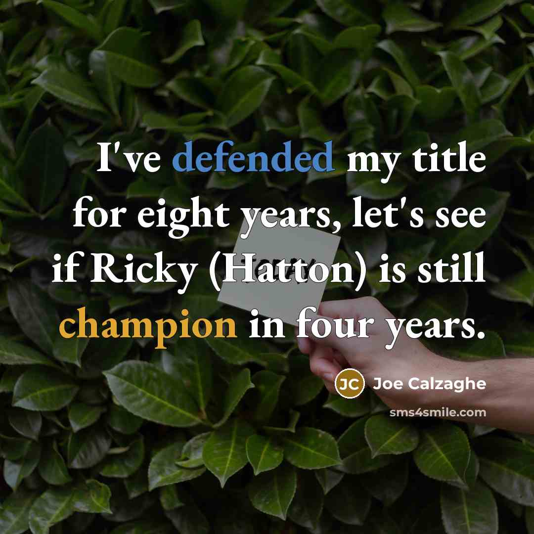 “I've defended my title for eight years, let's see if…” quote by Joe Calzaghe