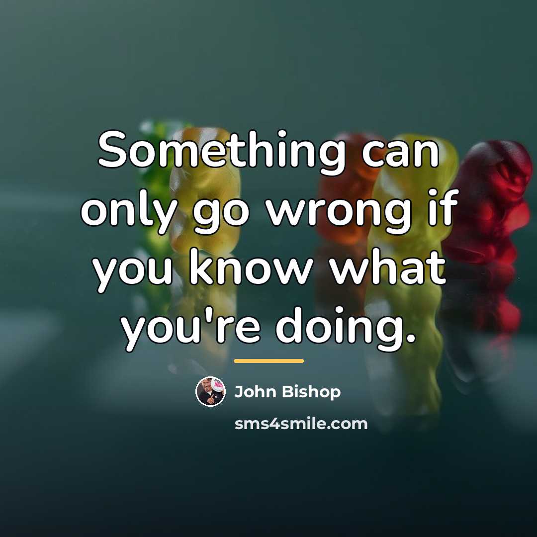 “Something can only go wrong if you know what you're…” quote by John Bishop