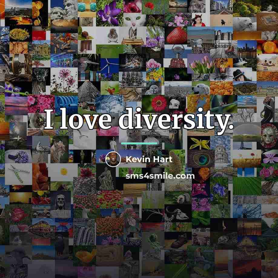 “I love diversity.…” quote by Kevin Hart
