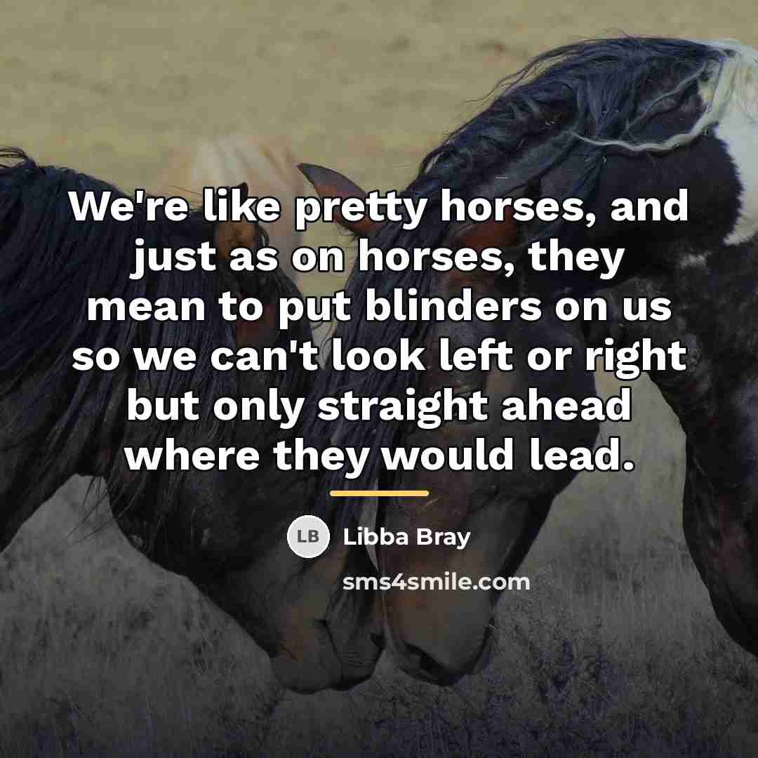“We're like pretty horses, and just as on horses, they…” quote by Libba Bray