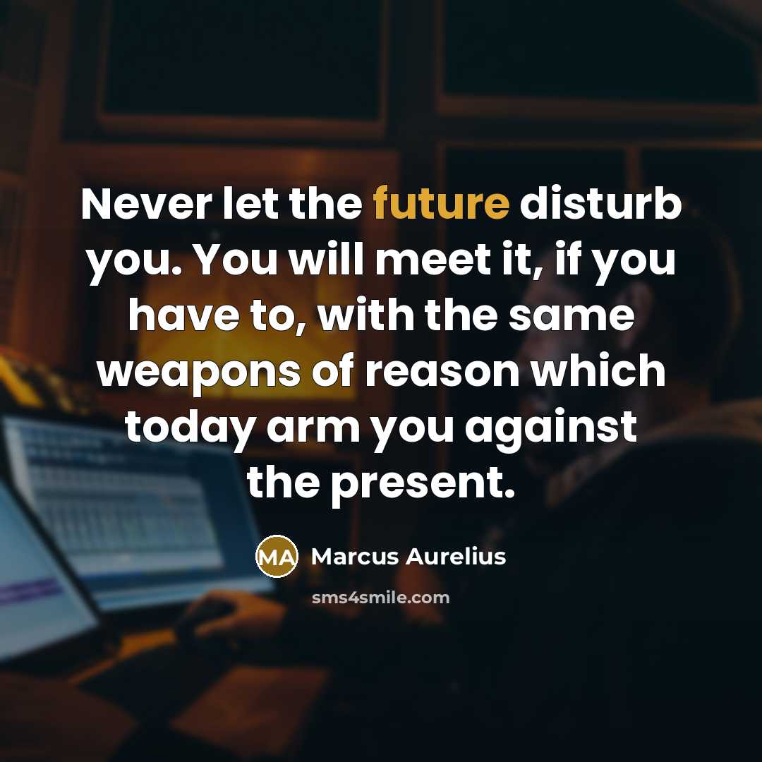 “Never let the future disturb you. You will meet it,…” quote by Marcus Aurelius