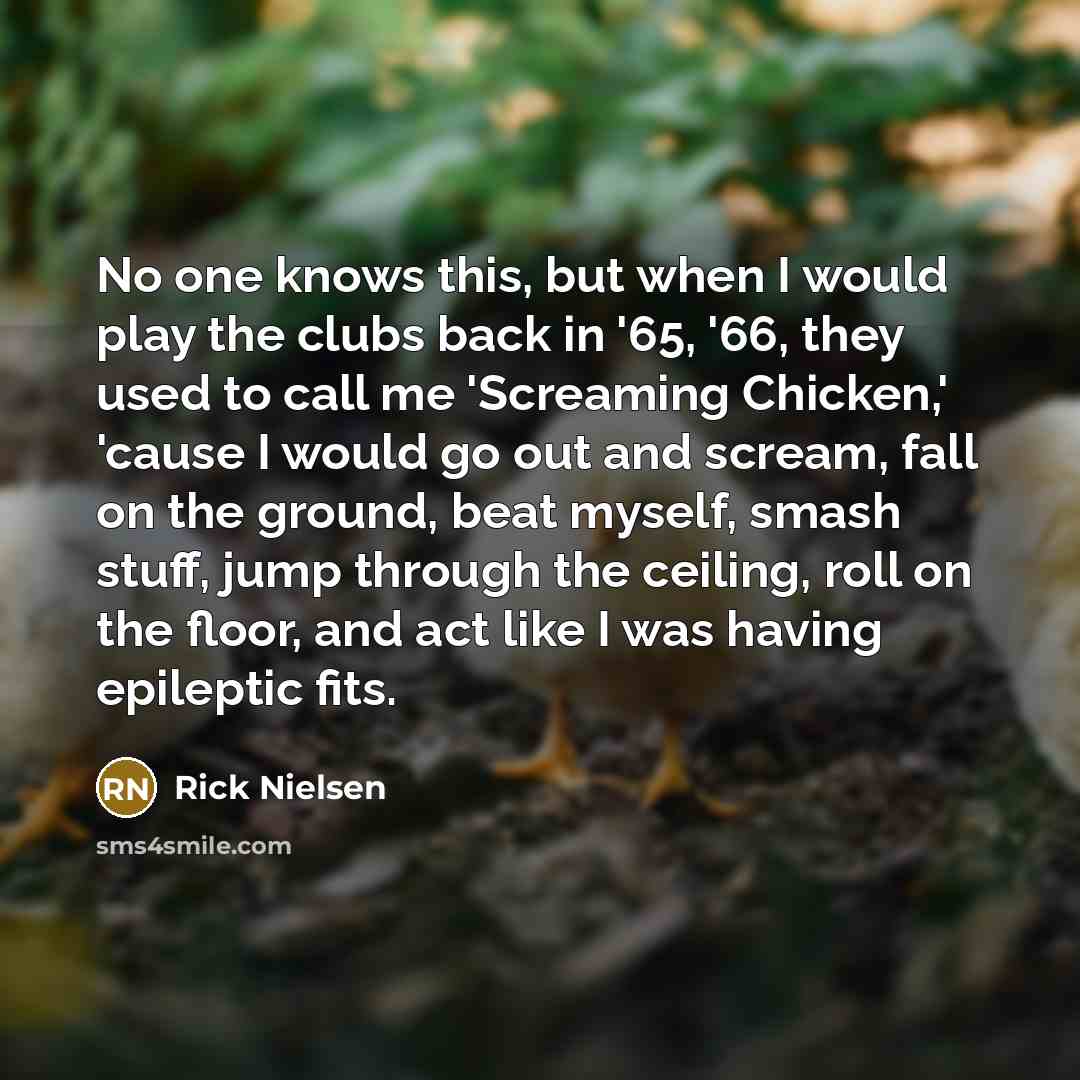 “No one knows this, but when I would play the…” quote by Rick Nielsen