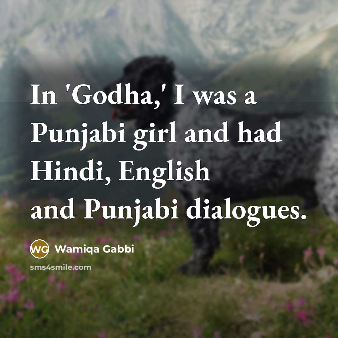 “In 'Godha,' I was a Punjabi girl and had Hindi,…” quote by Wamiqa Gabbi