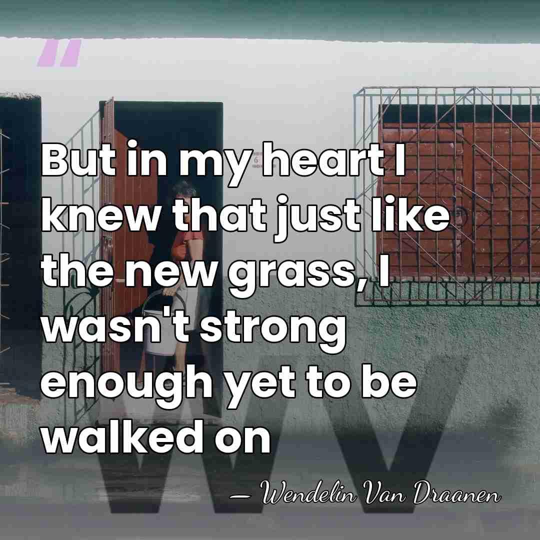 But in my heart I knew that just like the new grass,&hellip; - Wendelin Van Draanen