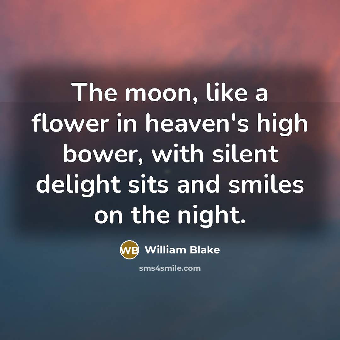 “The moon, like a flower in heaven's high bower, with…” quote by William Blake