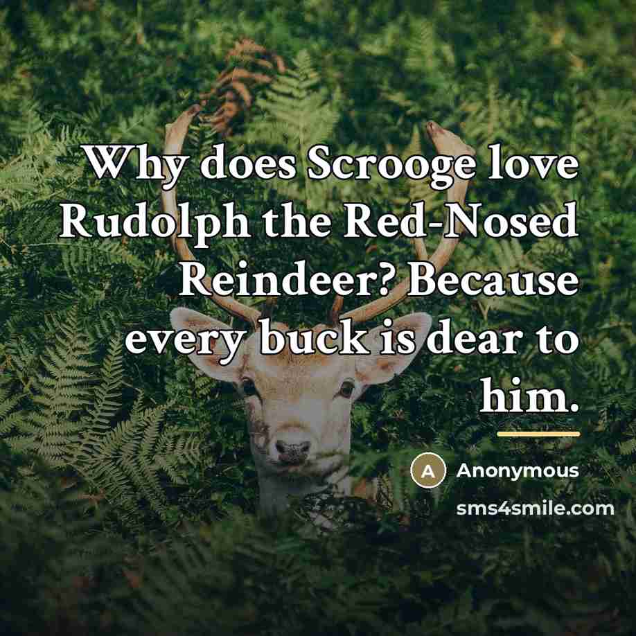 “Why does Scrooge love Rudolph the Red-Nosed Reindeer? Because every…” quote by Anonymous