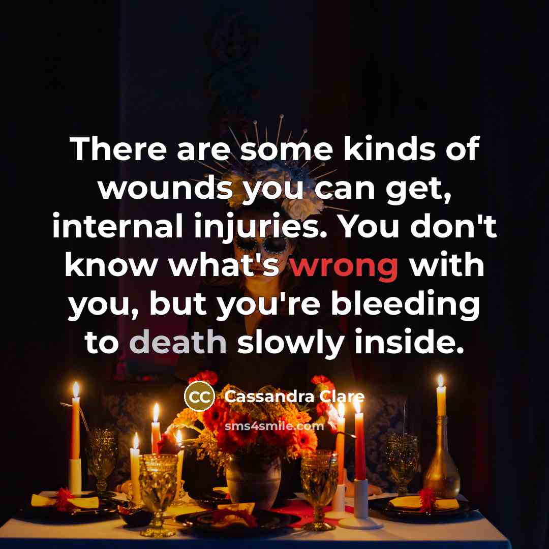“There are some kinds of wounds you can get, internal…” quote by Cassandra Clare