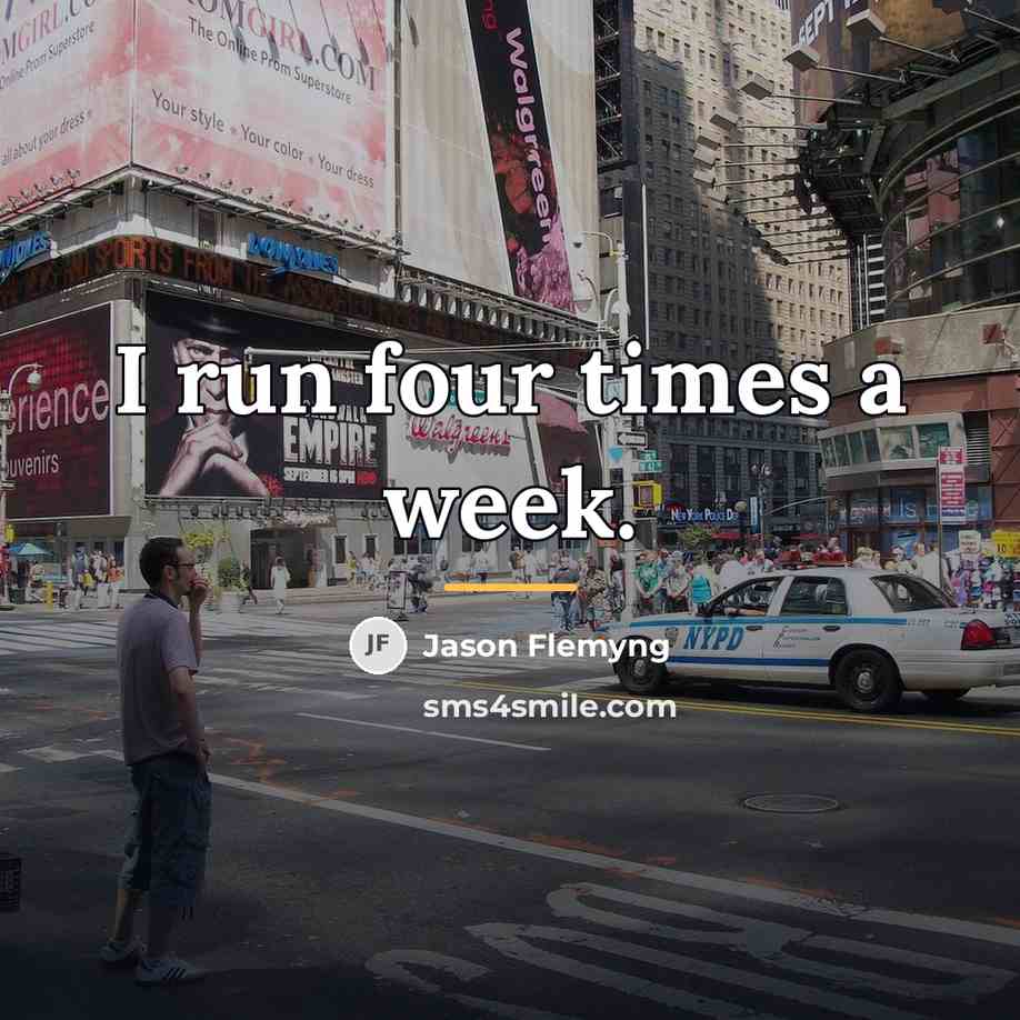 “I run four times a week.…” quote by Jason Flemyng