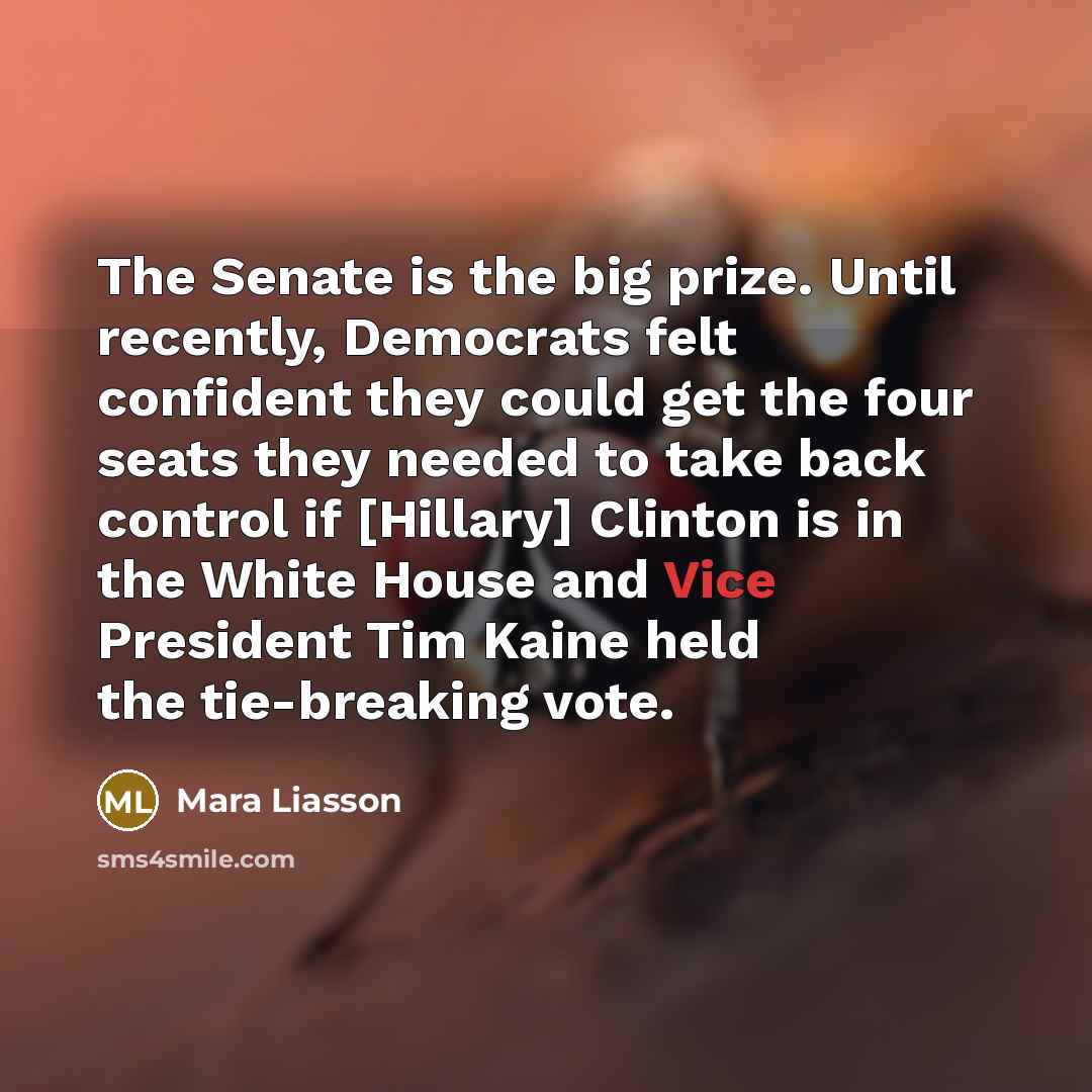 “The Senate is the big prize. Until recently, Democrats felt…” quote by Mara Liasson