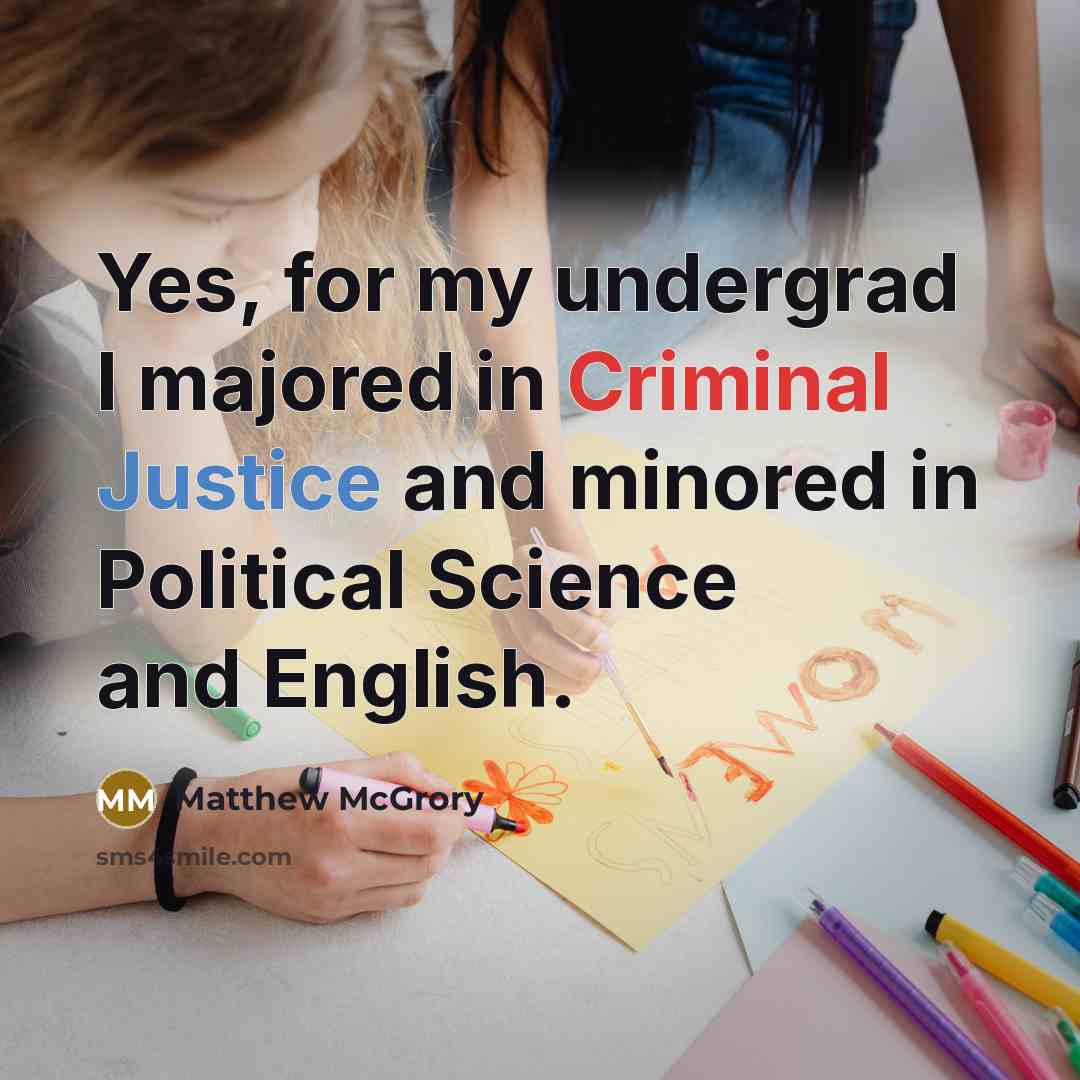 “Yes, for my undergrad I majored in Criminal Justice and…” quote by Matthew McGrory