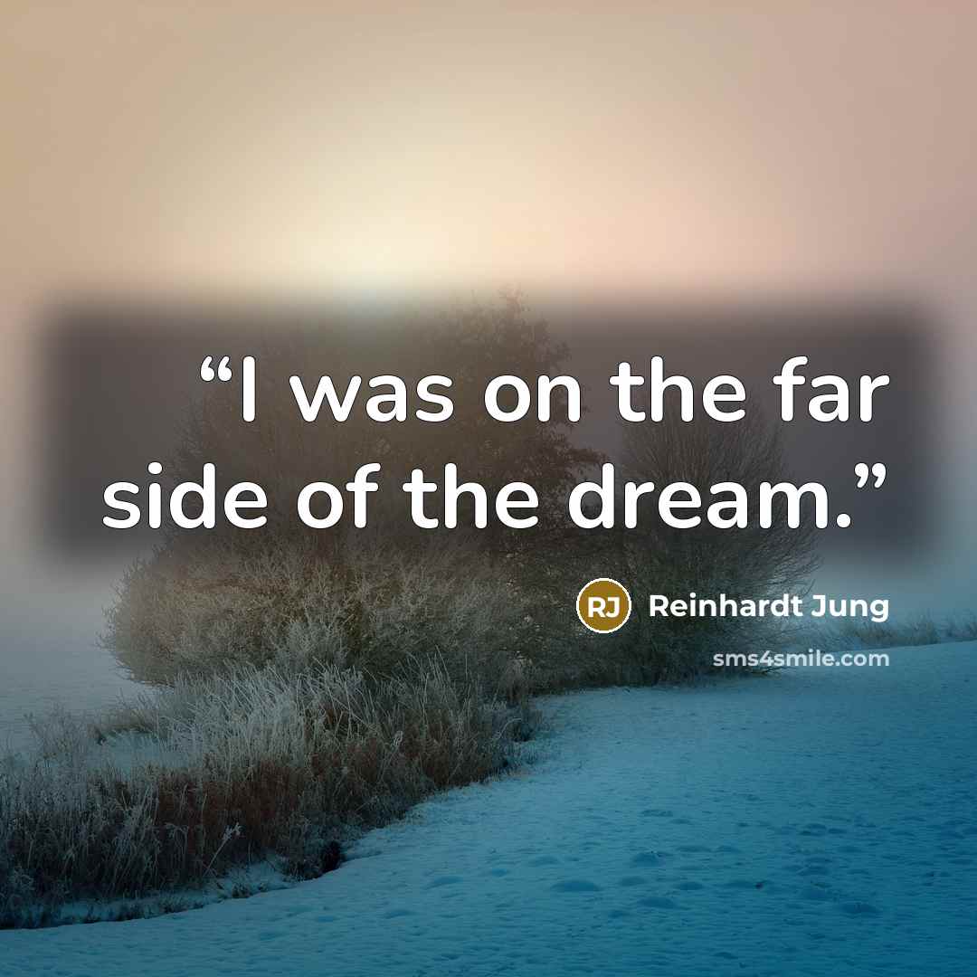 “I was on the far side of the dream.” quote by Reinhardt Jung