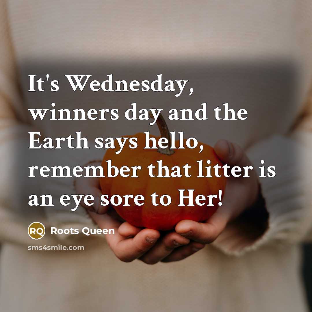 “It's Wednesday, winners day and the Earth says hello, remember…” quote by Roots Queen
