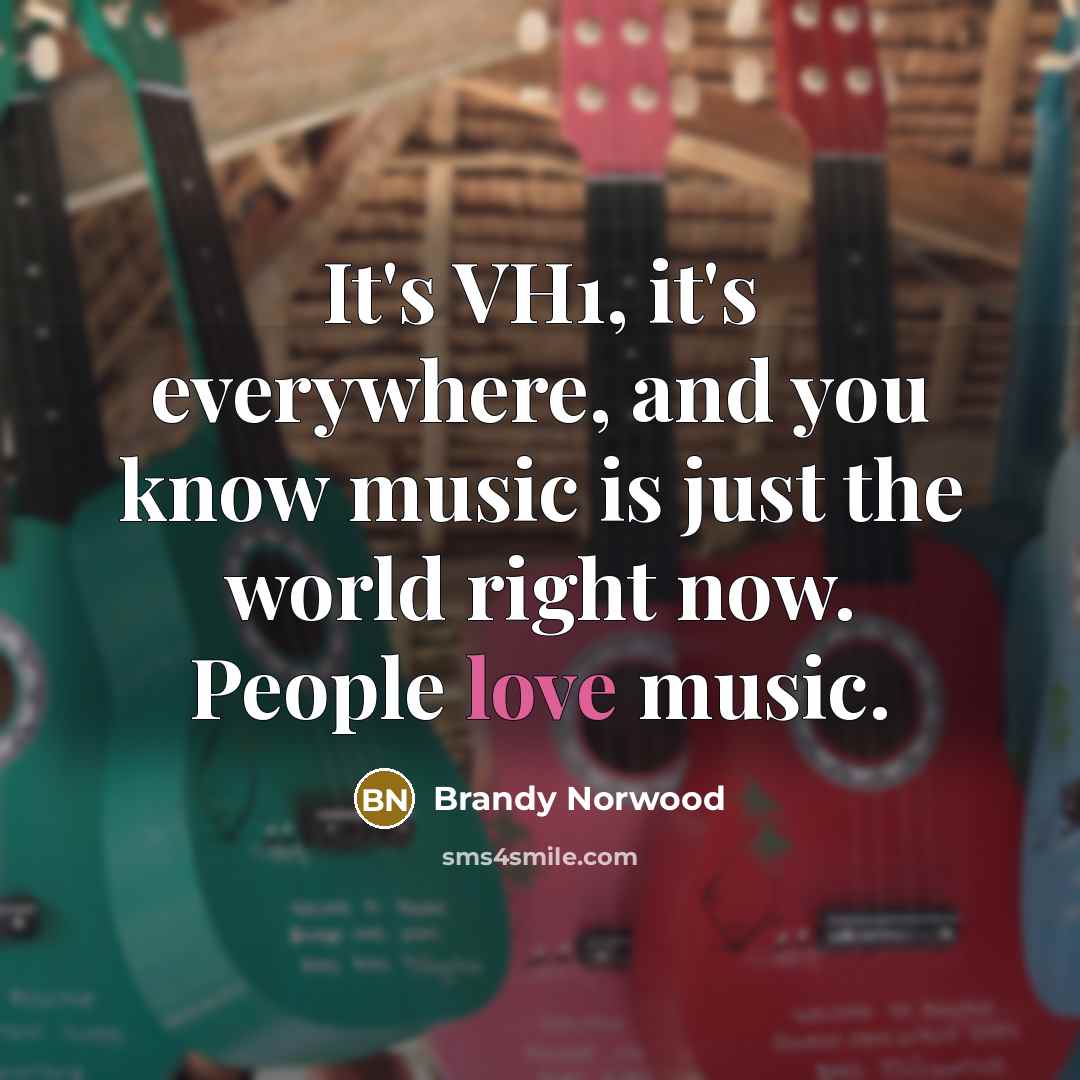 “It's VH1, it's everywhere, and you know music is just…” quote by Brandy Norwood