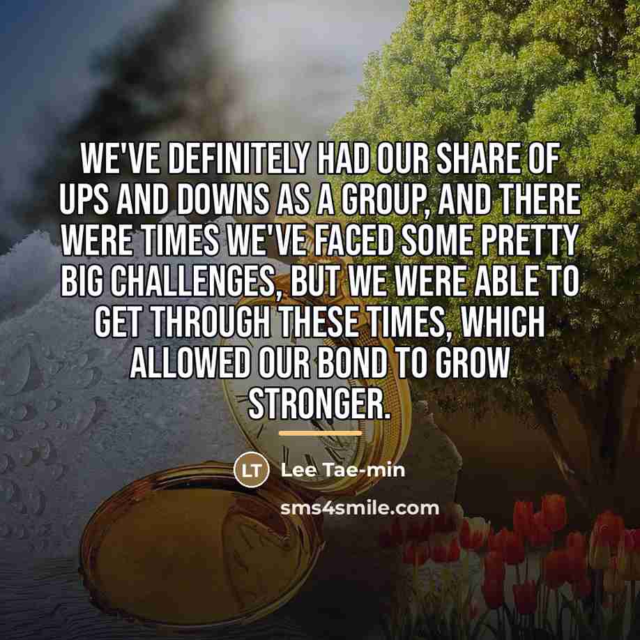 “We've definitely had our share of ups and downs as…” quote by Lee Tae-min