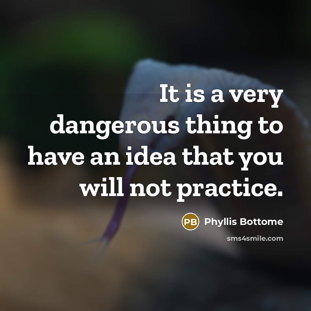 “It is a very dangerous thing to have an idea…” quote by Phyllis Bottome