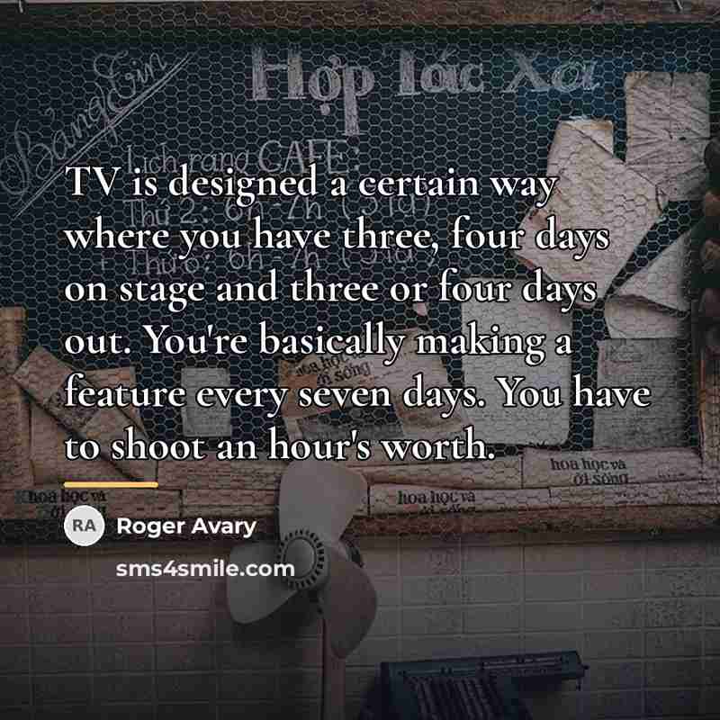 “TV is designed a certain way where you have three,…” quote by Roger Avary