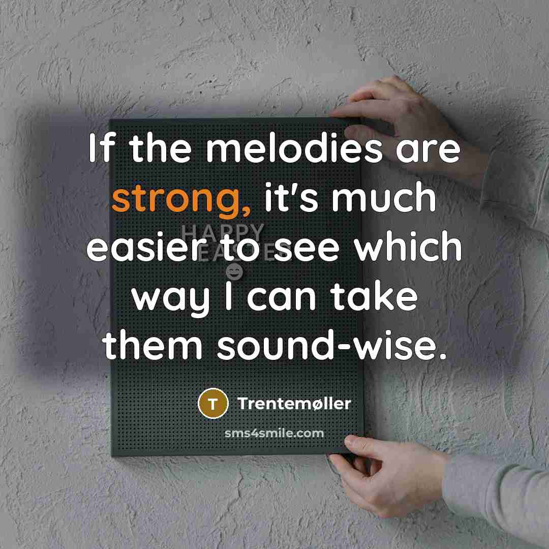 “If the melodies are strong, it's much easier to see…” quote by Trentemøller