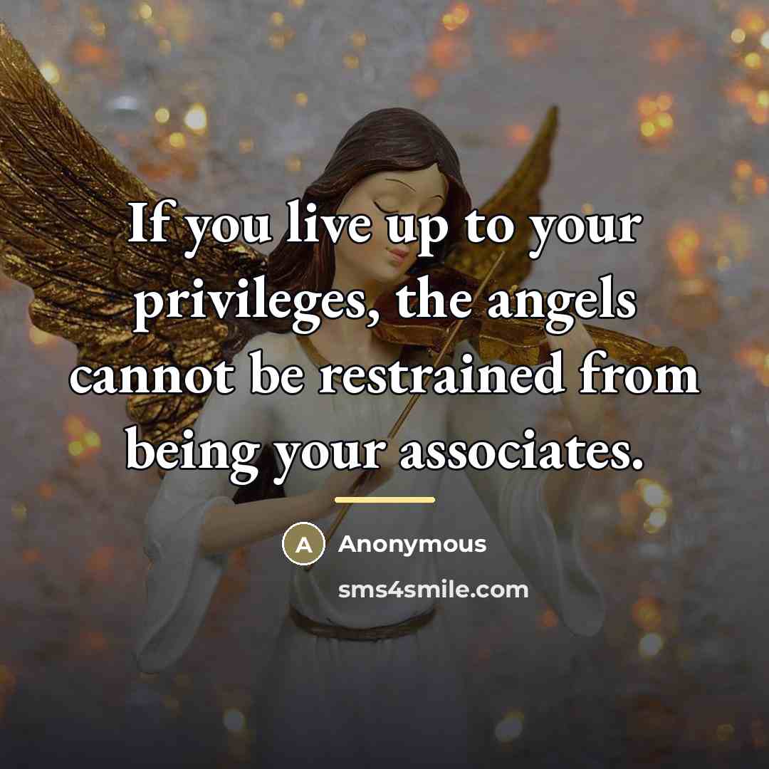 “If you live up to your privileges, the angels cannot…” quote by Anonymous