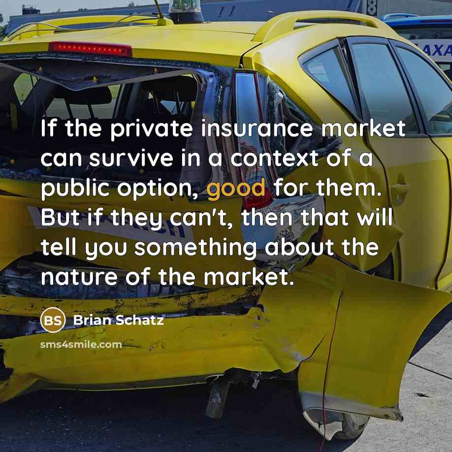 “If the private insurance market can survive in a context of a public option, good for them. But if they can't, then that will tell you something about the nature of the market.” quote by Brian Schatz