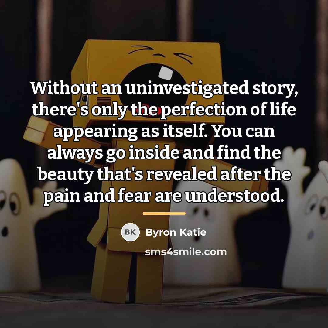 “Without an uninvestigated story, there's only the perfection of life…” quote by Byron Katie