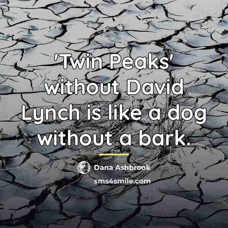 “'Twin Peaks' without David Lynch is like a dog without…” quote by Dana Ashbrook