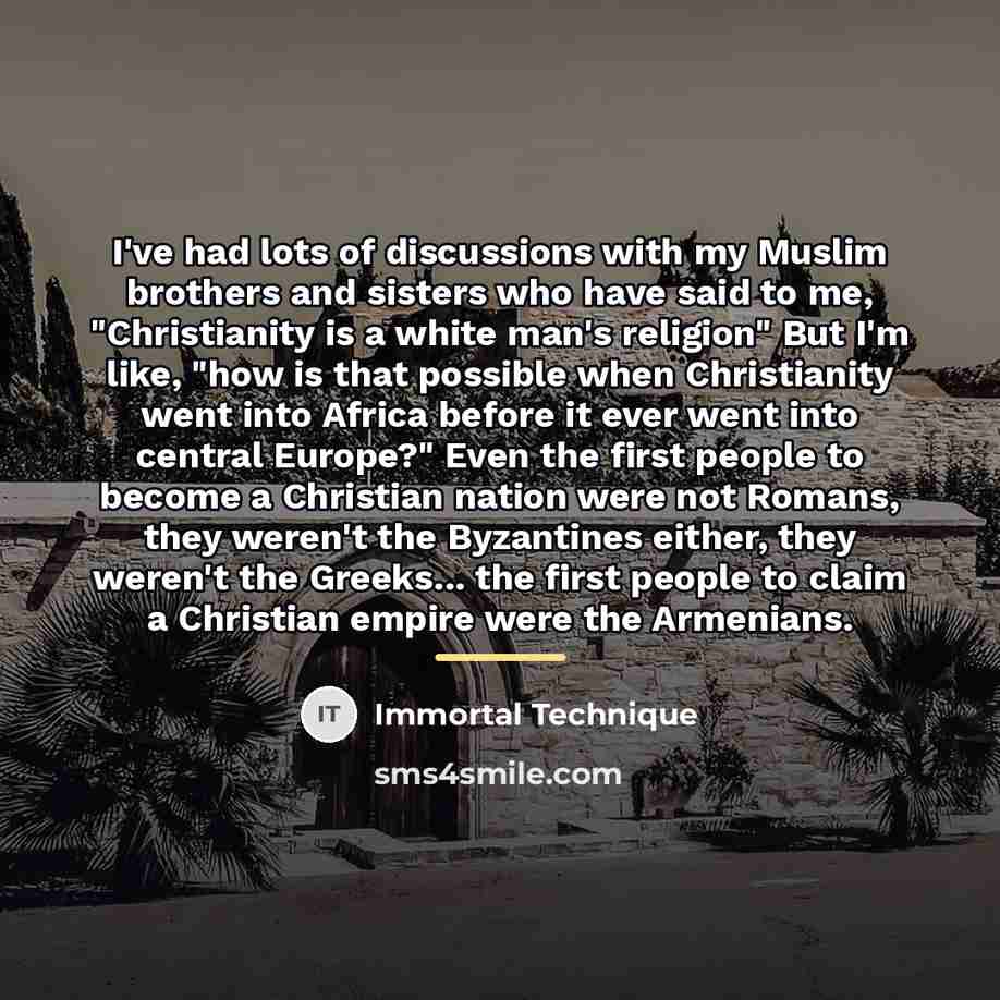 “I've had lots of discussions with my Muslim brothers and…” quote by Immortal Technique