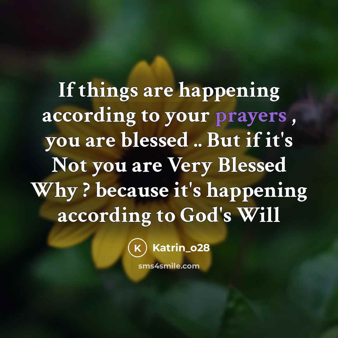 “If things are happening according to your prayers , you…” quote by Katrin_o28