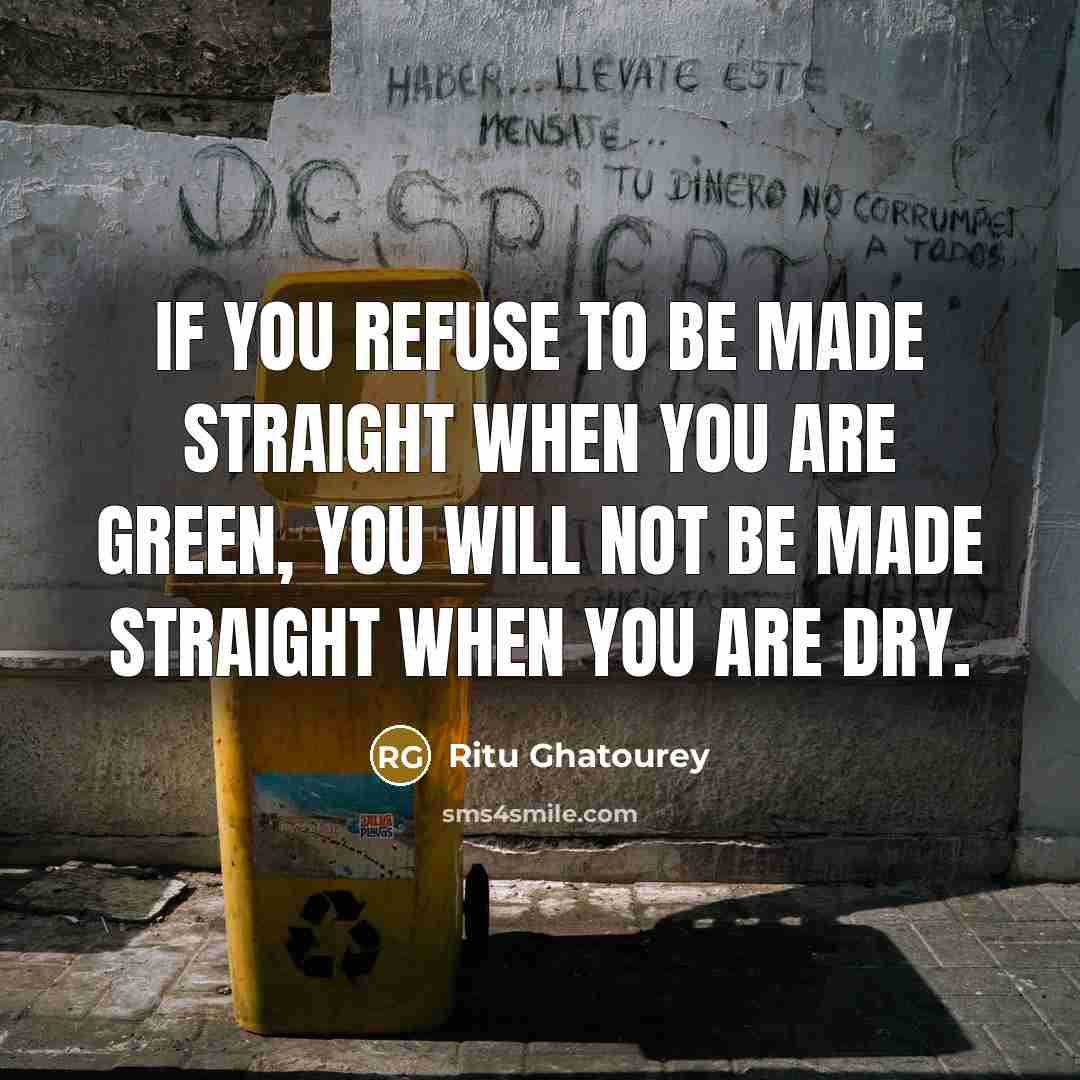 “If you refuse to be made straight when you are…” quote by Ritu Ghatourey